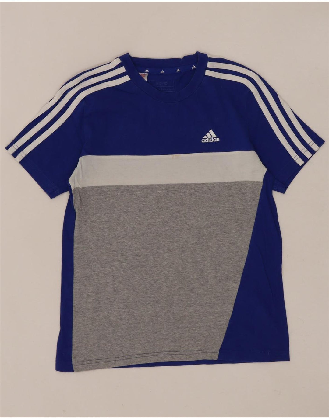 Tricou pentru băieți Adidas Top 11-12 ani, albastru, bumbac color bloc