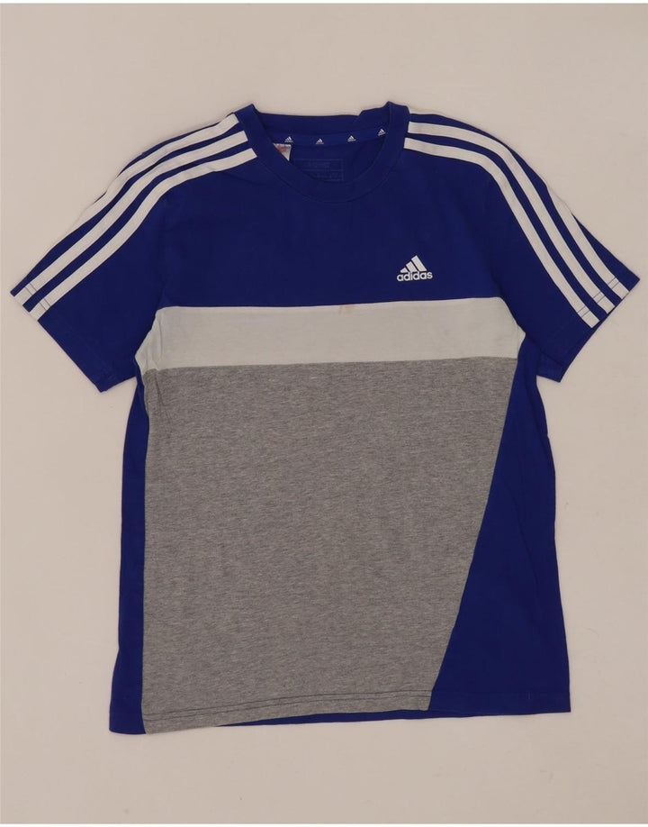 Tricou pentru băieți Adidas Top 11-12 ani, albastru, bumbac color bloc