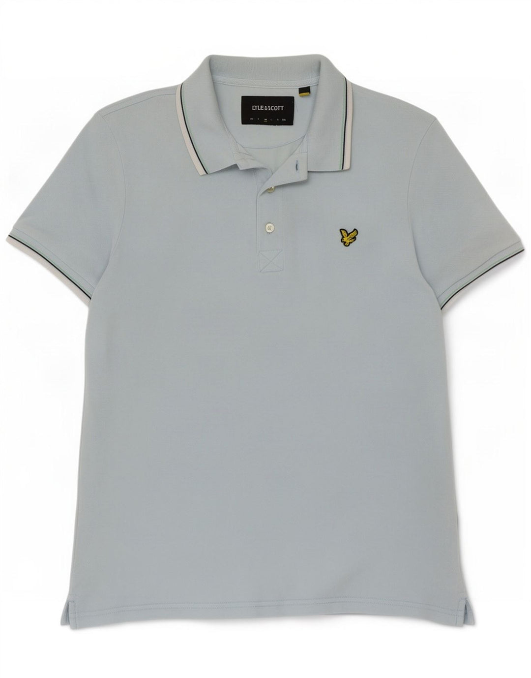 Tricou polo Lyle & Scott pentru bărbați, bumbac cu dungi albastre medii