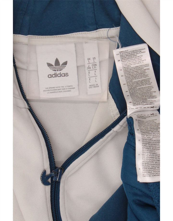 Pulover cu capota cu fermoar Adidas pentru bărbați, mare, albastru, poliester