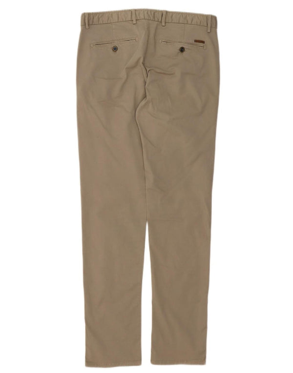 Massimo Dutti Mens Slim Fit Chino Trousers EU 42 Large W32 L34 Beige