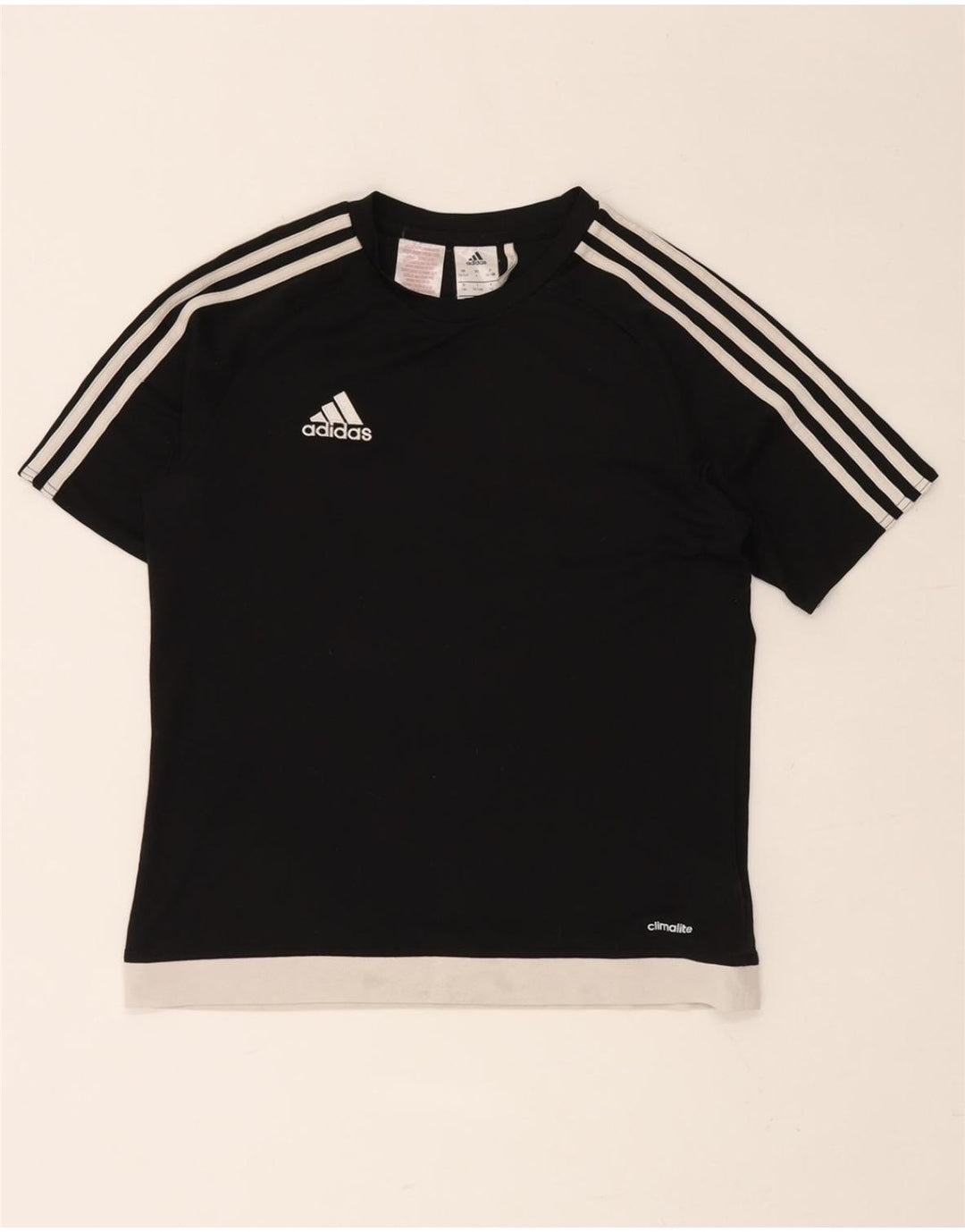 Tricou ADIDAS Climalite pentru băieți Top 13-14 ani, negru, poliester color bloc