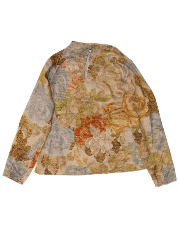 Top femei Zara cu mânecă lungă UK 10 Mic Multicolor Floral Modern
