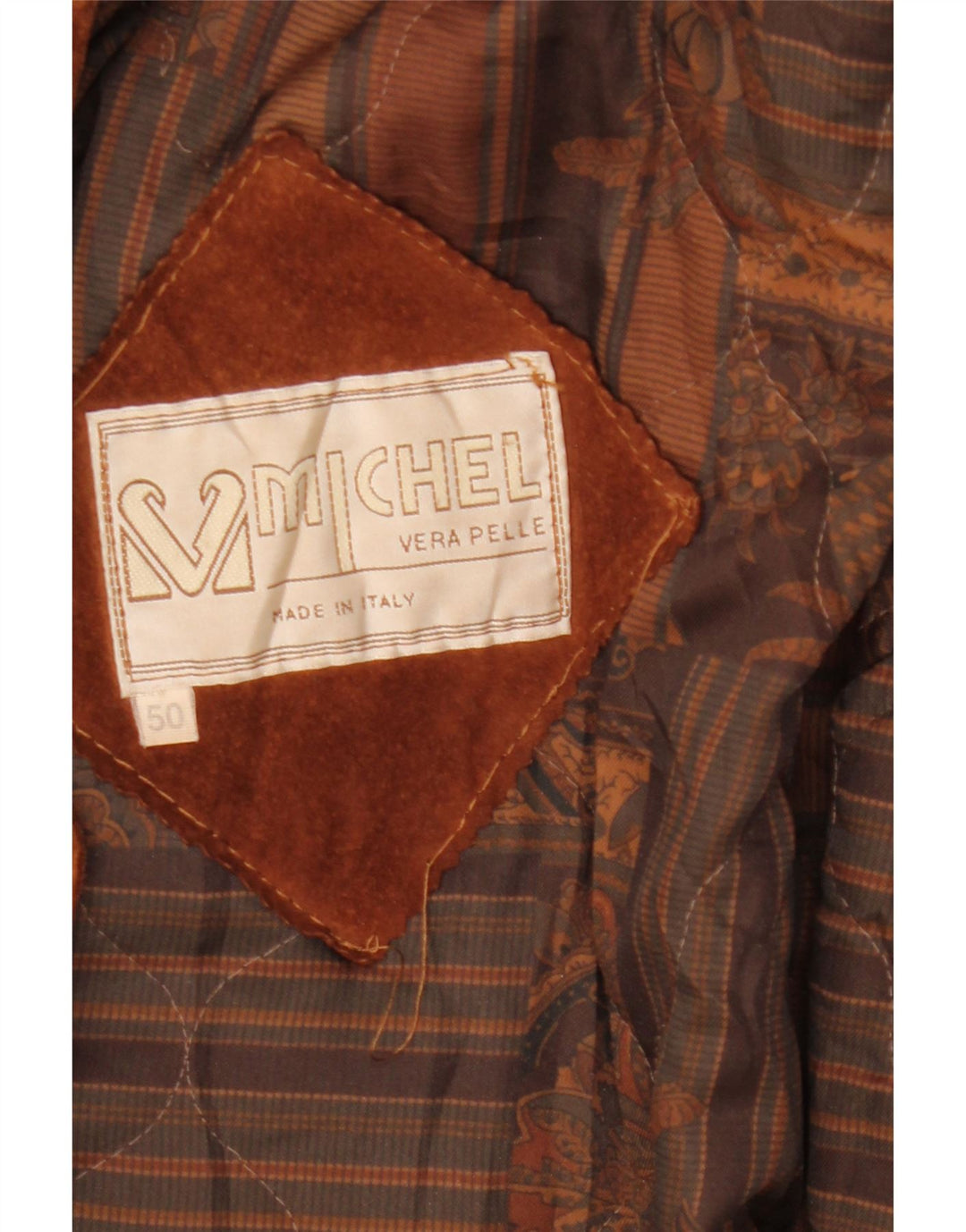 Palton supradimensionat din piele intoarsa pentru femei Michel IT 50 XL din piele maro