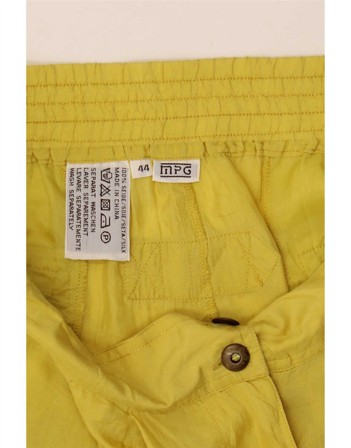 Bermude MPG pentru femei cu talie înaltă cu fixare IT 44 Medium W29 mătase galbenă