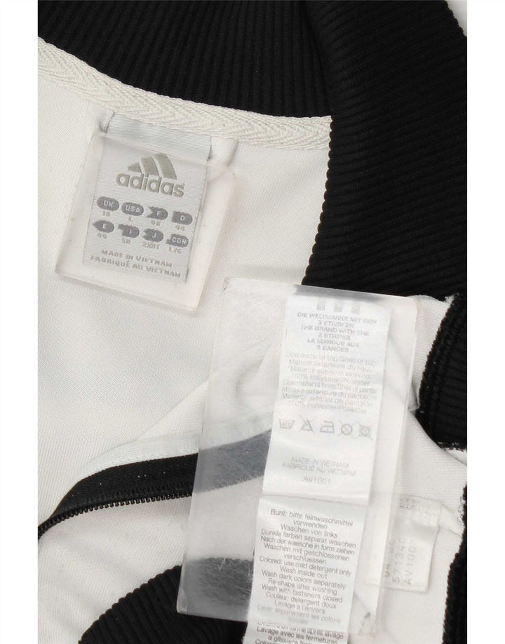 Jachetă de trening pentru femei Adidas UK 18 XL, poliester color bloc alb