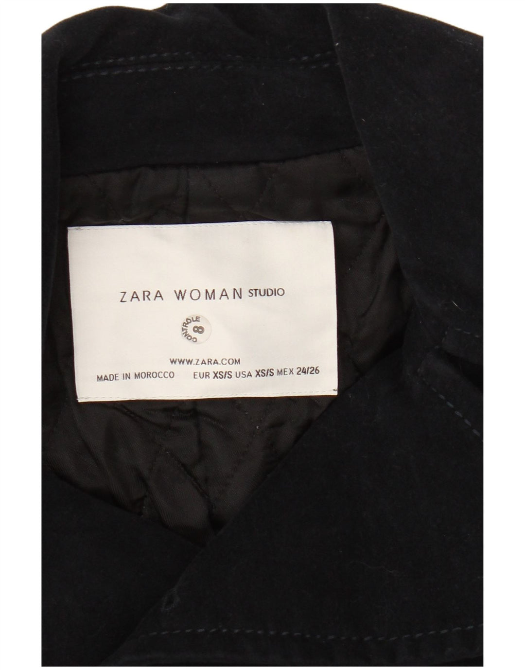 Jachetă Bomber Crop pentru femei Zara UK 6 XS Bumbac bleumarin