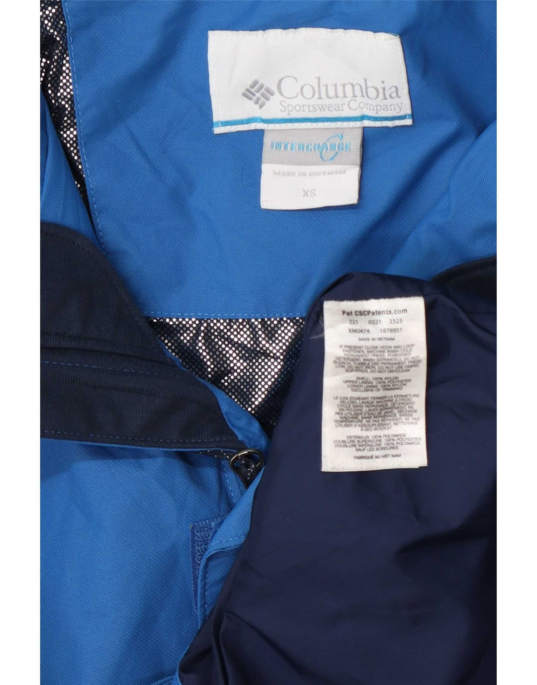 Jachetă de ploaie Columbia Interchange pentru bărbați UK 34 XS, albastru, poliamidă color bloc