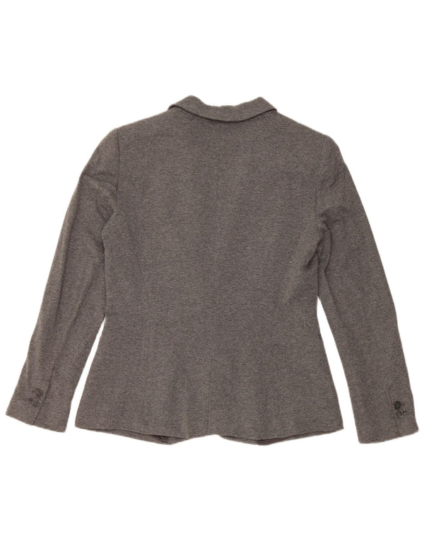 Jachetă Blazer pentru femei Zara cu 1 nasture UK 12, gri mediu, viscoză