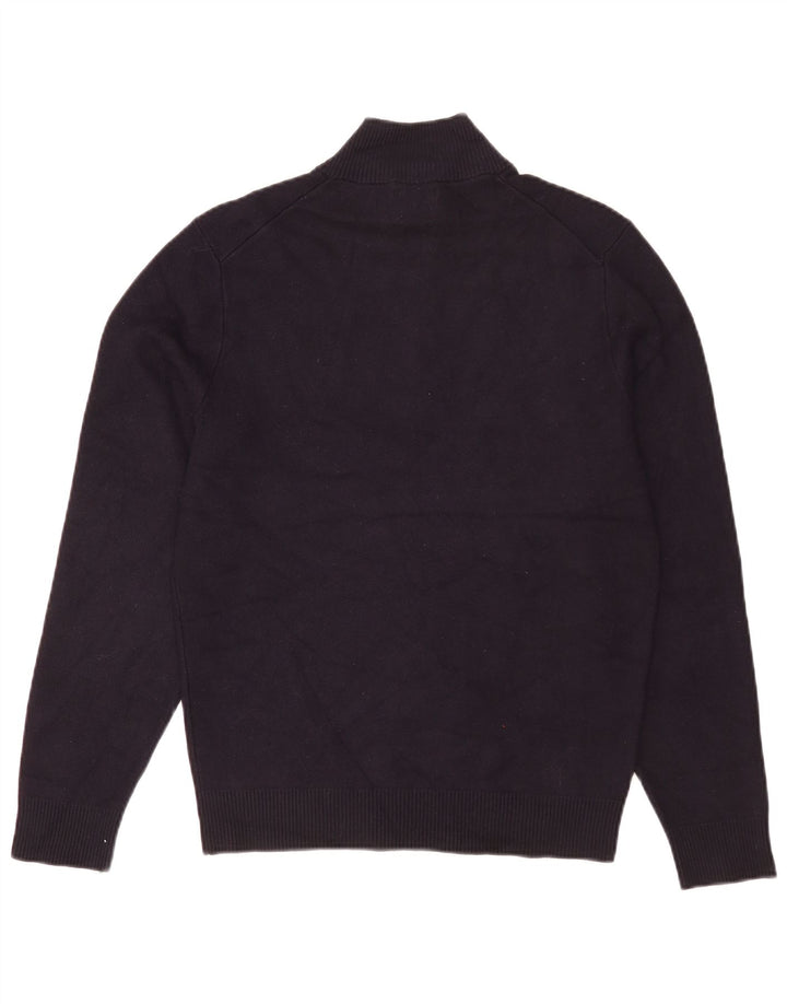 Pulover Massimo Dutti pentru bărbați, cu fermoar și gât, albastru bleumarin mediu