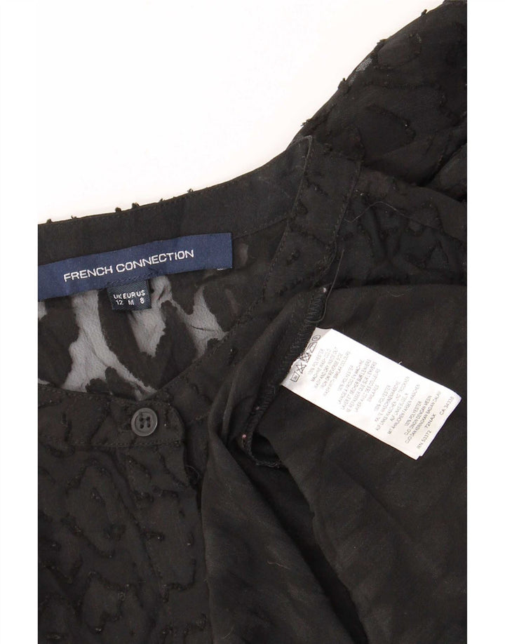 French Connection Womens See Through Tunic Top UK 12 Medium Black