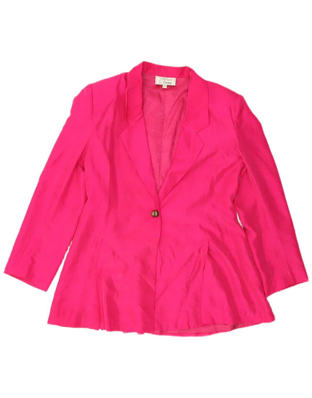 Jachetă Blazer Femei Yorn 1 Button EU 40 Mătase Roz Mediu