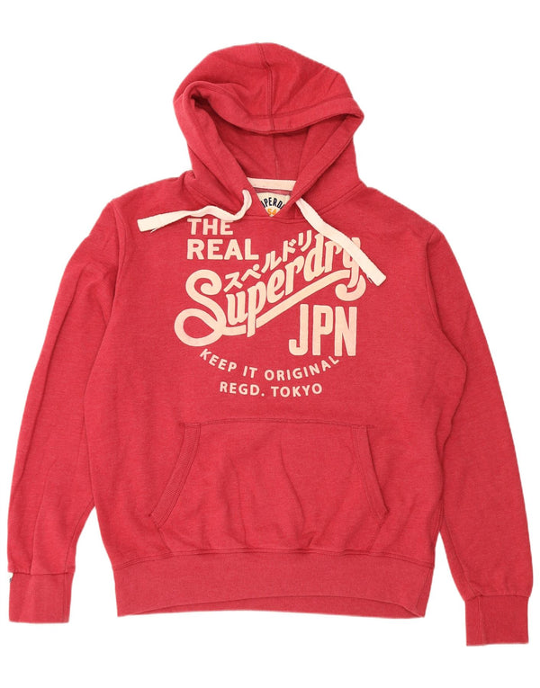 Pulover cu glugă grafic Superdry pentru bărbați, bumbac roșu 2XL