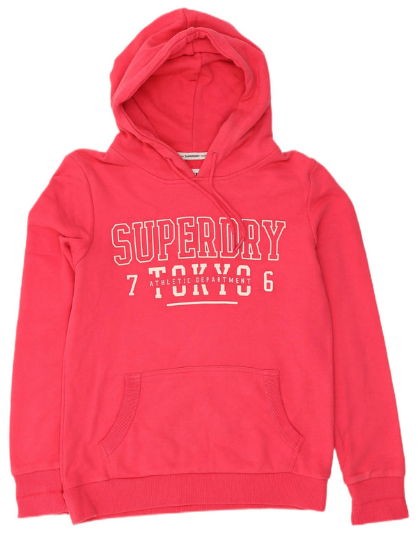 Pulover Superdry pentru damă, cu grafică, UK 12, bumbac roz mediu