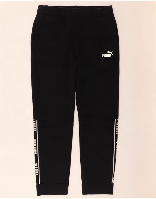 Puma Womens Graphic Trening Pantaloni Joggeri UK 10 Small Black Bumbac
