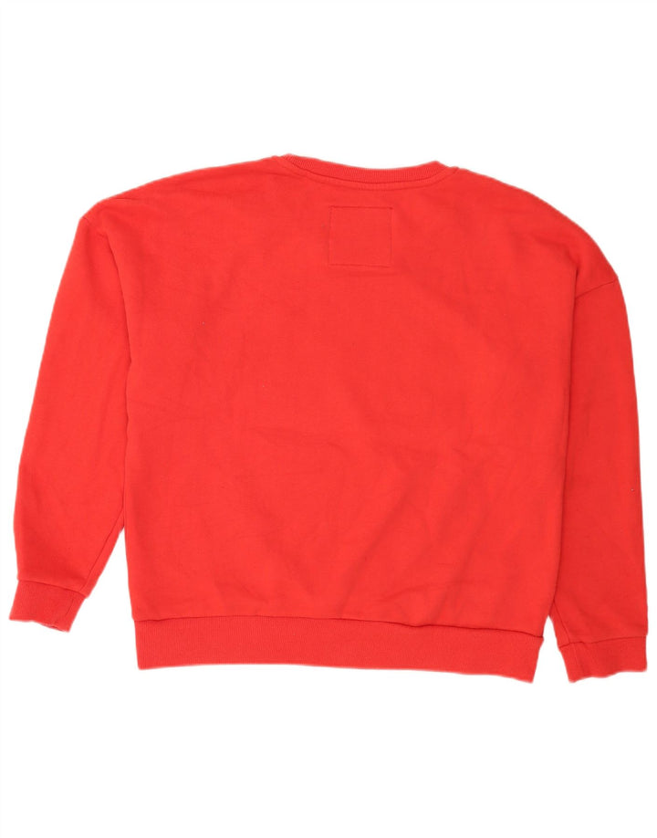 Pulover supradimensionat cu grafic Superdry pentru femei UK 16 Bumbac roșu mare
