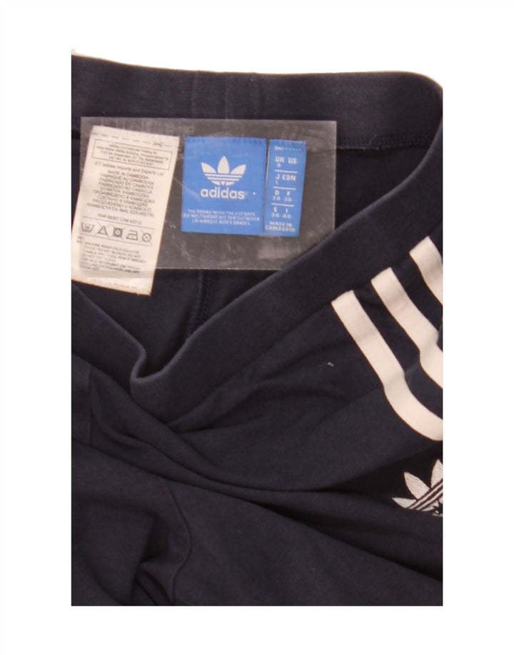 ADIDAS Womens Leggings UK 8 Small  Navy Blue Cotton Vintage Adidas and Second-Hand Adidas from Messina Hembry 