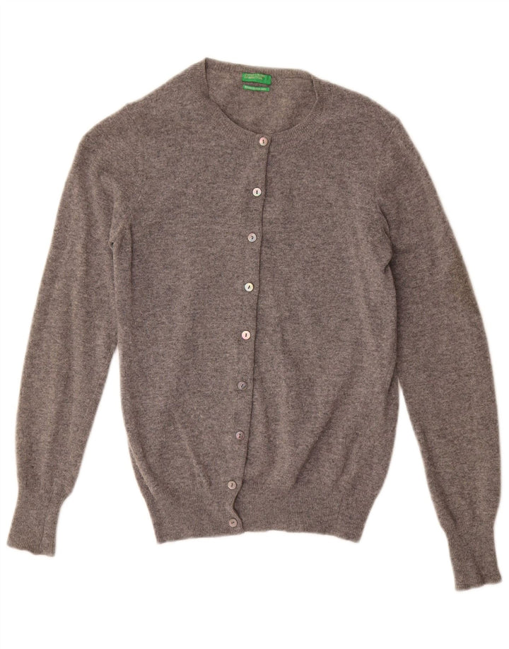 Pulover cardigan pentru femei Benetton UK 10 Lână gri mică