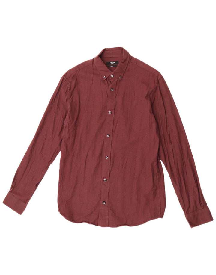Cămașă pentru bărbați Jack & Jones Slim Fit Bumbac Burgundy mediu