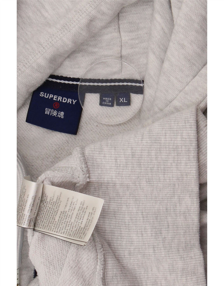 Pulover cu glugă grafic Superdry pentru bărbați XL bumbac gri
