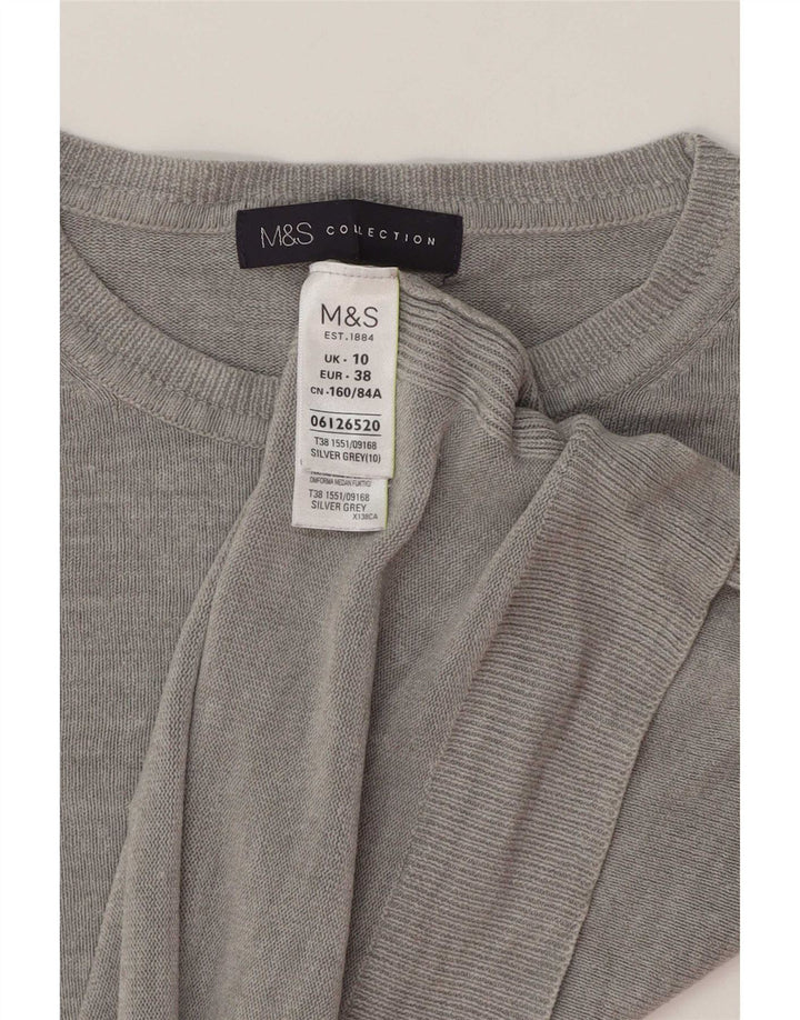 Marks & Spencer Pulover Crop Crew Deck pentru femei UK 10 Small Gri
