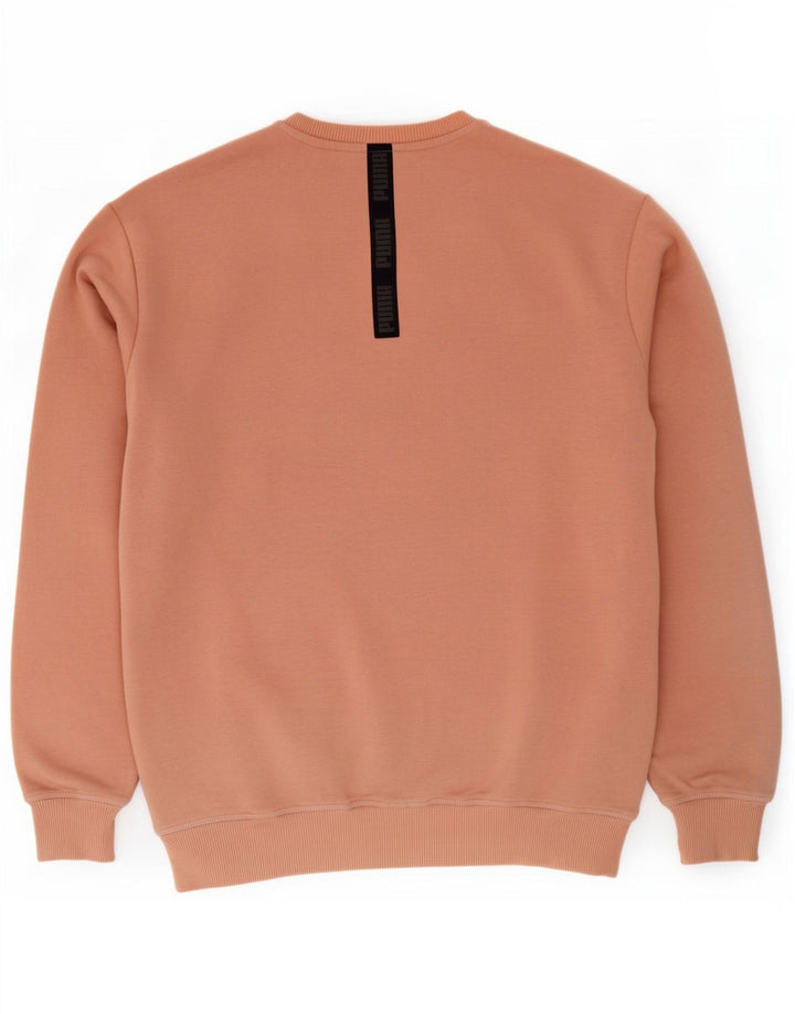 Pulover Puma pentru bărbați cu grafică, bumbac color bloc, roz mediu