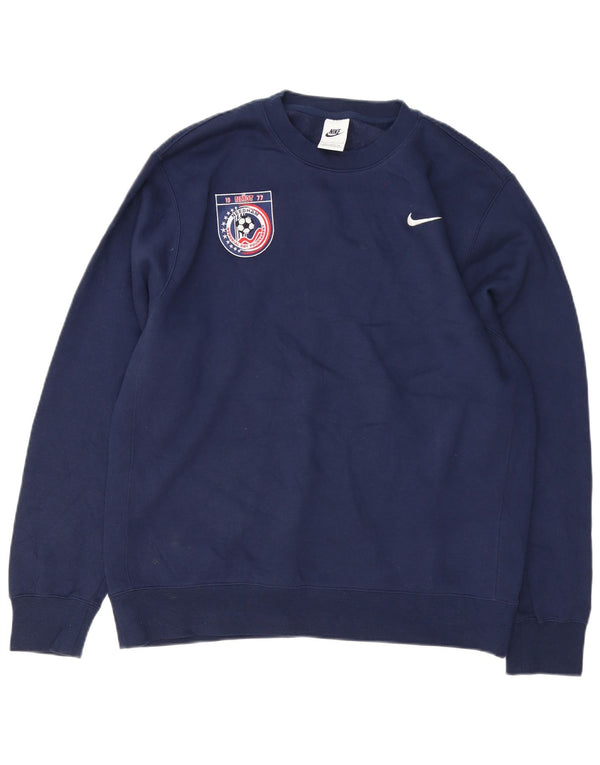 Hanorac grafic pentru bărbați Nike Pulover mare din bumbac, albastru, sport