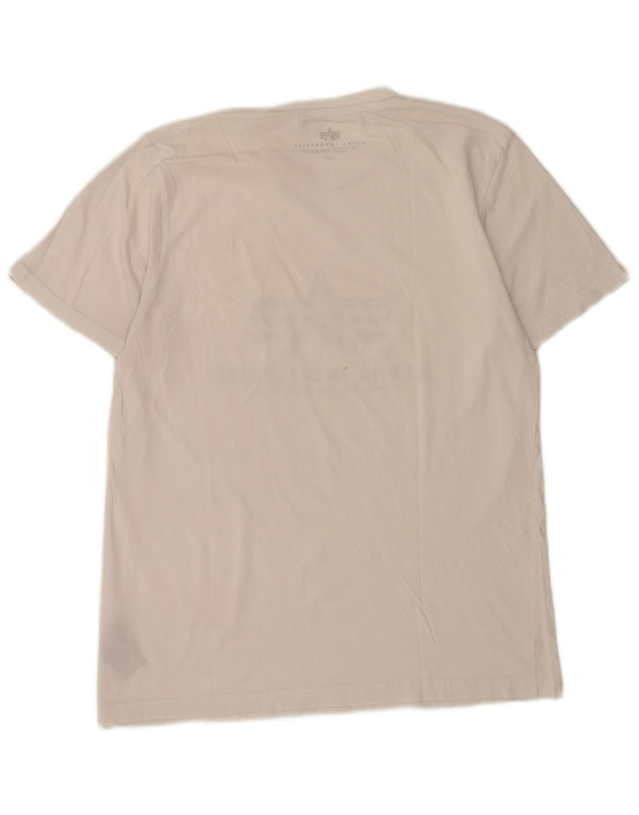 Tricou grafic pentru bărbați Alpha Industries Top Medium White Bumbac