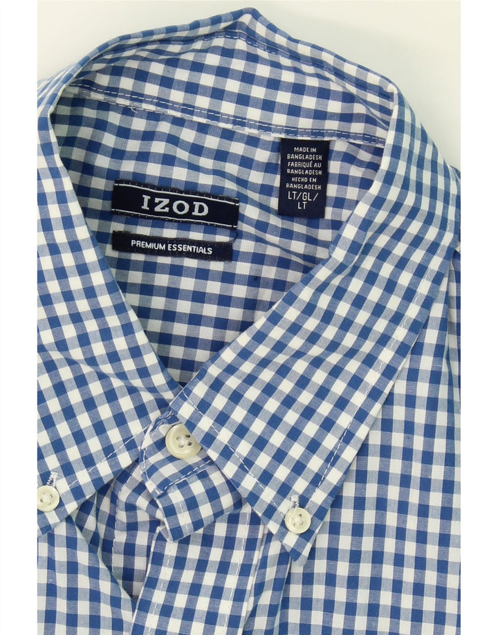 IZOD Mens Shirt Large Blue Gingham Cotton Vintage Izod and Second-Hand Izod from Messina Hembry 