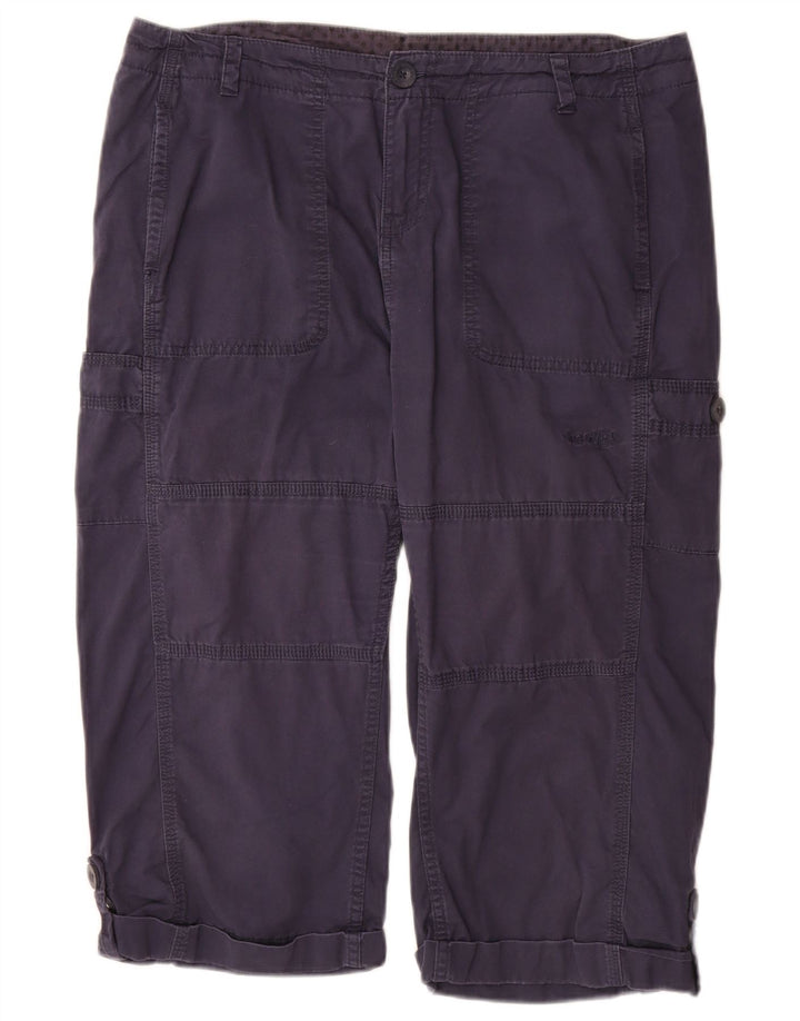 WEIRD FISH Pantaloni Capri pentru femei UK 14 Large W34 Bumbac bleumarin