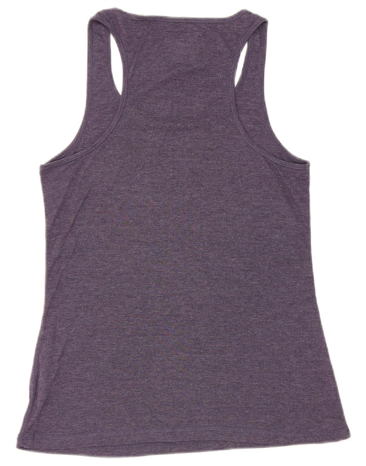 Jack Wills Femei Graphic Vest Vest Top UK 14 Medium Bleumarin Bumbac