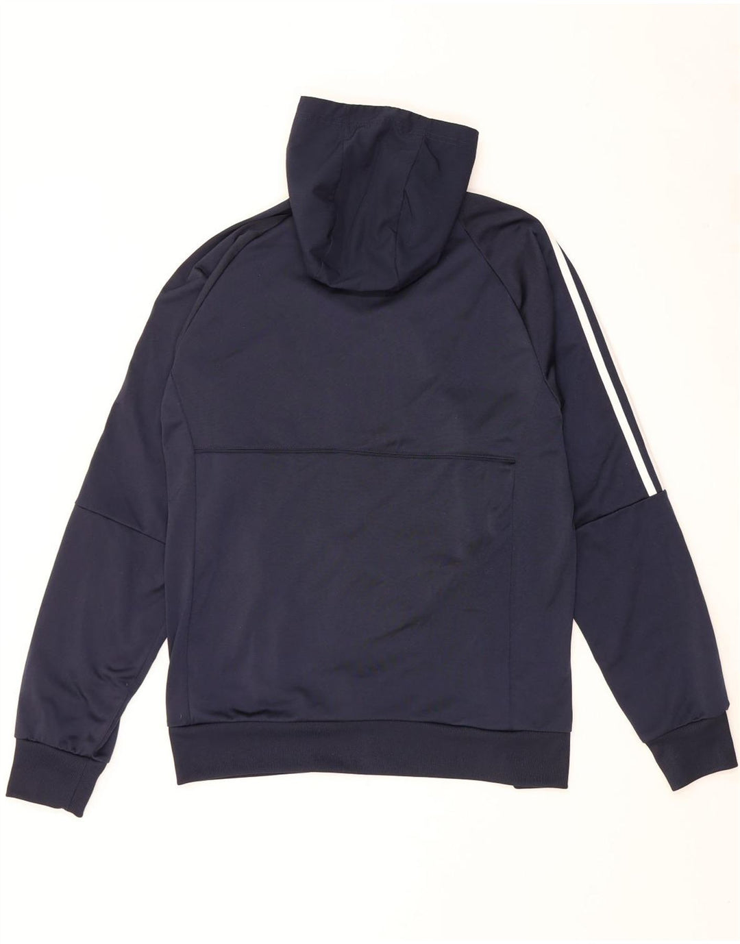 Pulover pentru bărbați Adidas, cu fermoar și gât, poliester, albastru, mediu