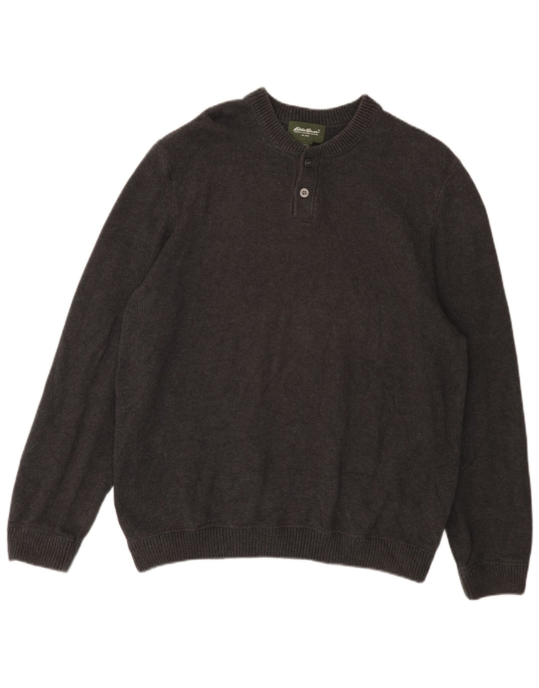 EDDIE BAUER Pulover pentru bărbați cu gât roșu, XL, bumbac gri
