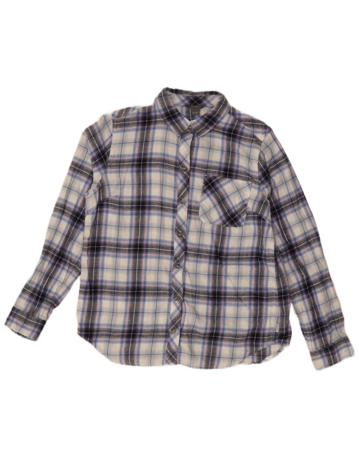 Cămașă de flanel pentru femei Eddie Bauer UK 14, bumbac carouri violet mediu