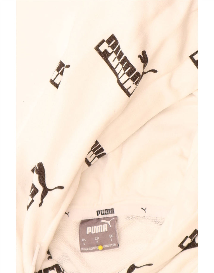 Pulover pentru bărbați Puma Graphic Hoodie Jumper mic, alb, bumbac