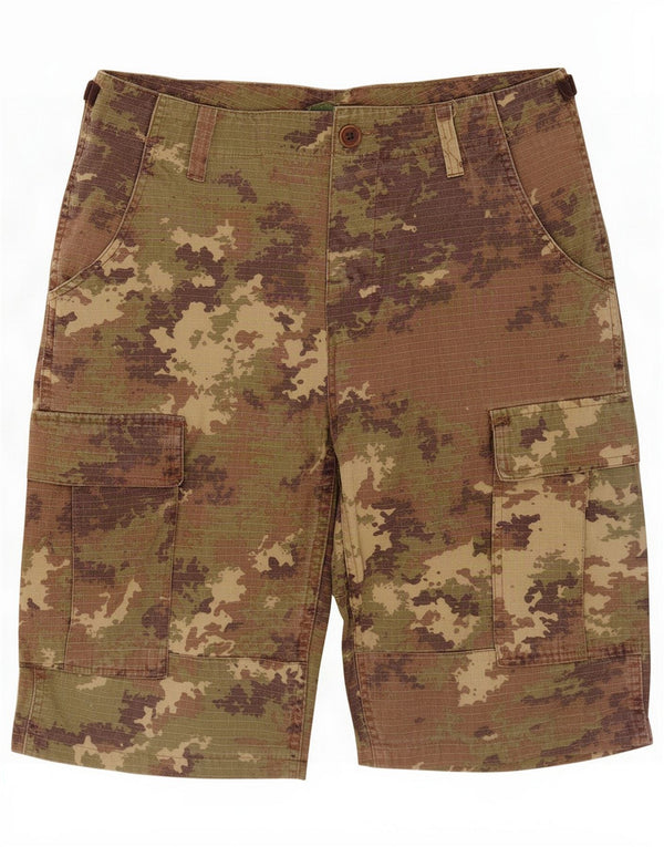 Vintage Mens Cargo Shorts Medium W32 Khaki Camouflage Bumbac