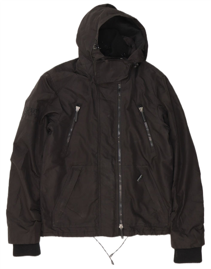 Jachetă de vânt cu glugă Superdry pentru bărbați UK 36 Poliester negru mic