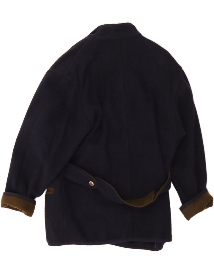 SCHNEIDERS Womens Overcoat UK 12 Medium Navy Blue Wool Vintage Schneiders and Second-Hand Schneiders from Messina Hembry 