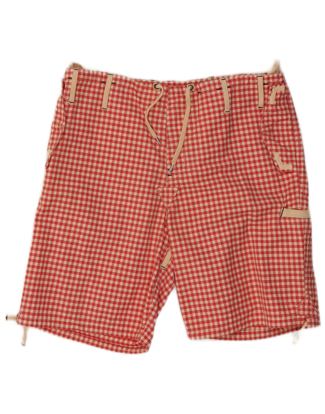 Pantaloni scurti cargo vintage pentru bărbați W34 mare, roșu, din bumbac