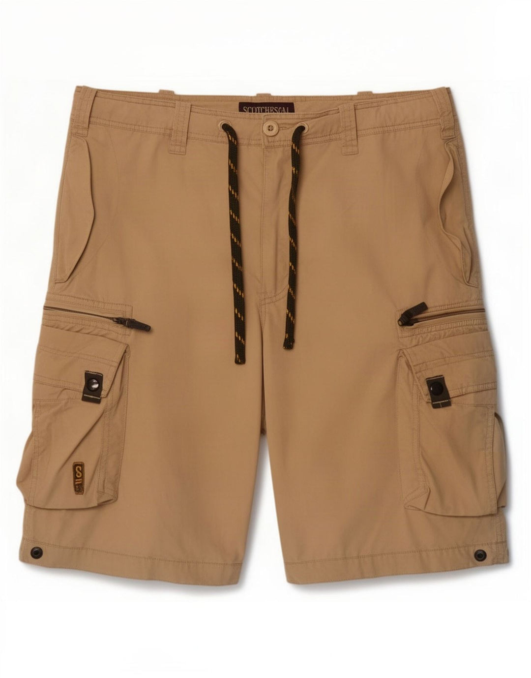 Scotch & Soda Pantaloni scurți cargo pentru bărbați, mediu W32, nailon bej