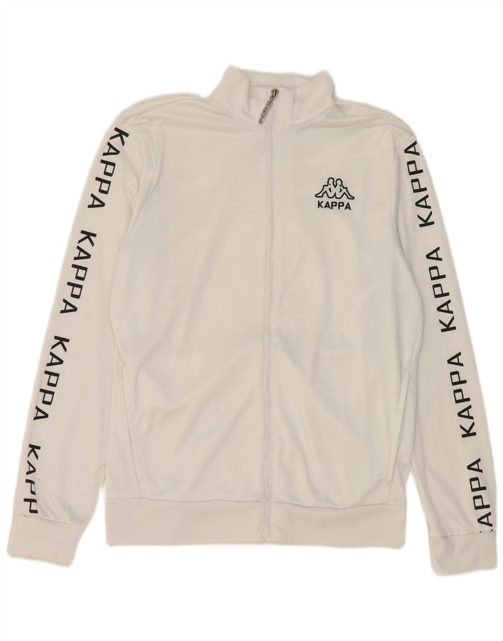 Tricou tip jachetă pentru bărbați Kappa, mărime mare, alb, poliester