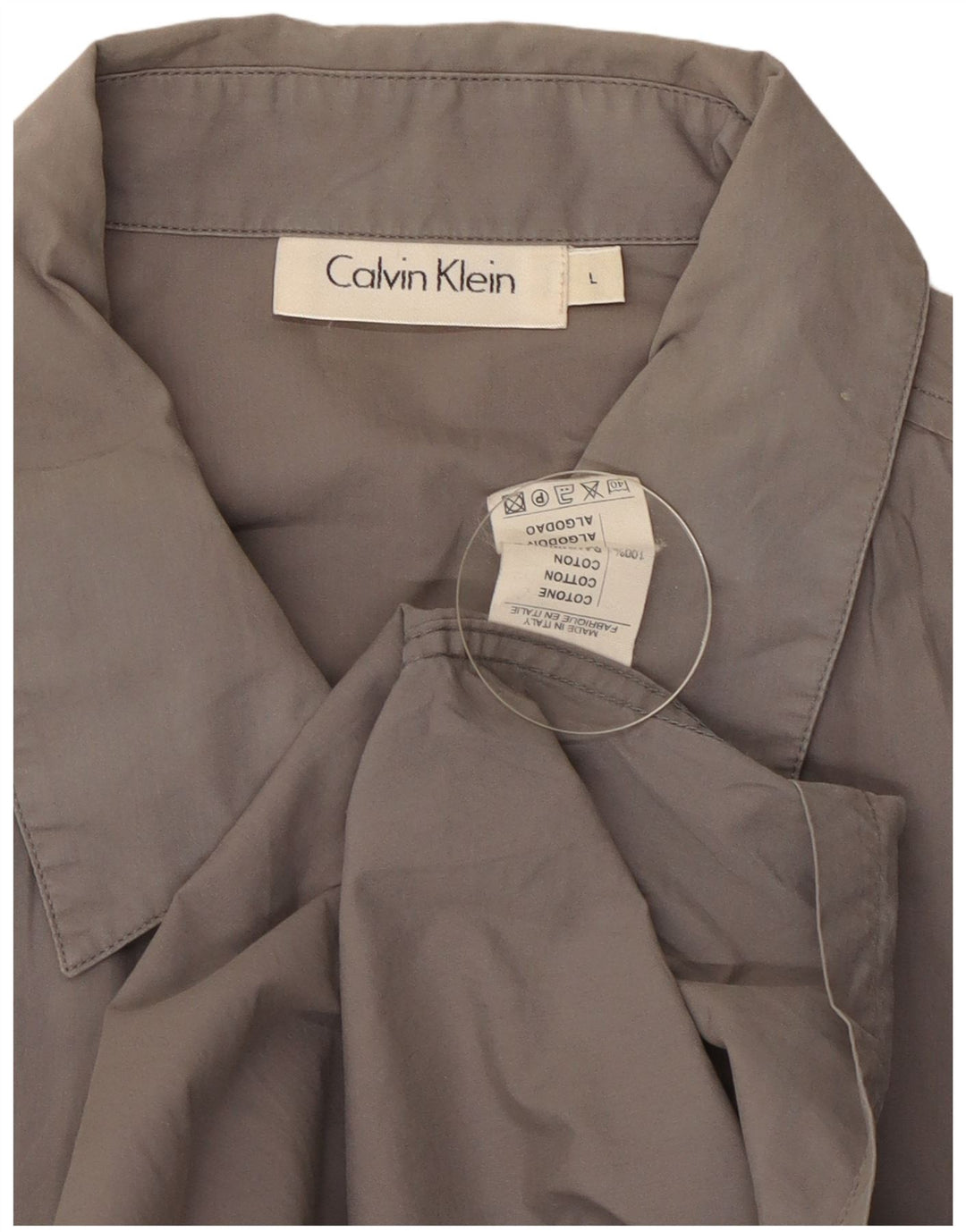 Cămașă pentru bărbați Calvin Klein, mare, gri bumbac