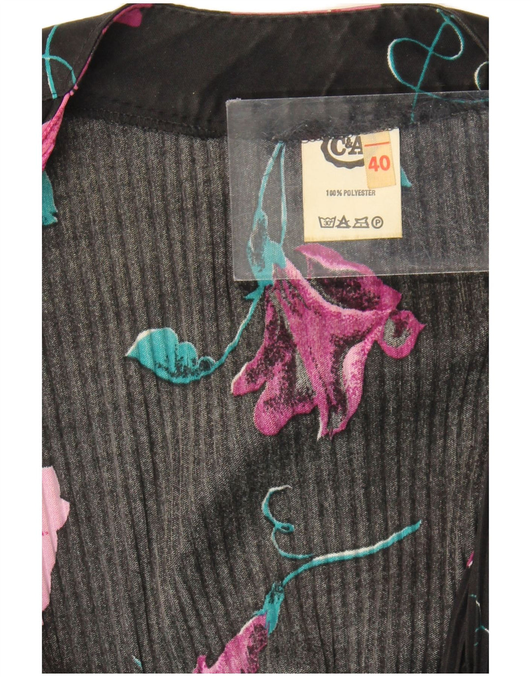 C&A Rochie Maxi pentru Femei cu mâneci 3/4 EU 40 Mediu Negru Poliester Floral