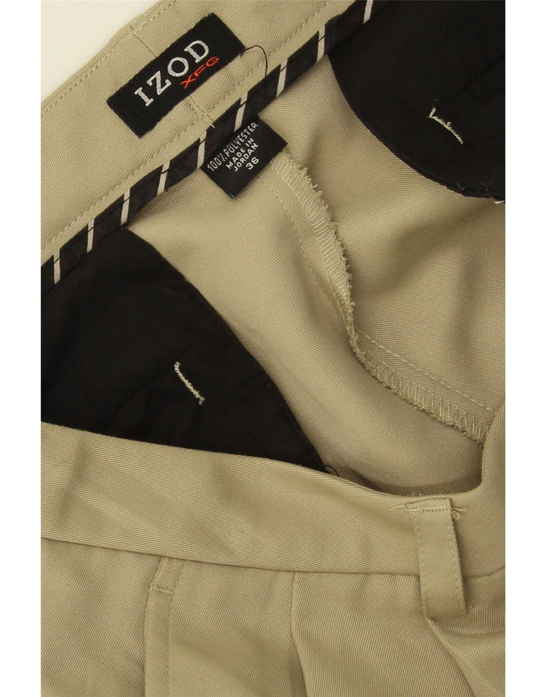 IZOD Mens Pegged Chino Shorts W36 Large Beige Polyester Vintage Izod and Second-Hand Izod from Messina Hembry 