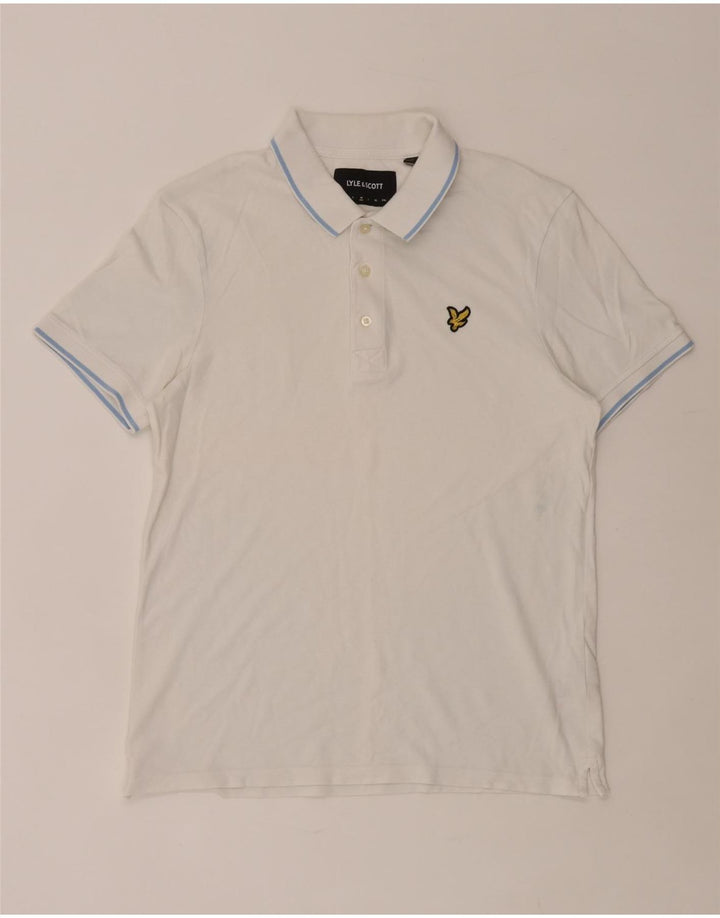 Tricou polo Lyle & Scott pentru bărbați, bumbac alb mediu