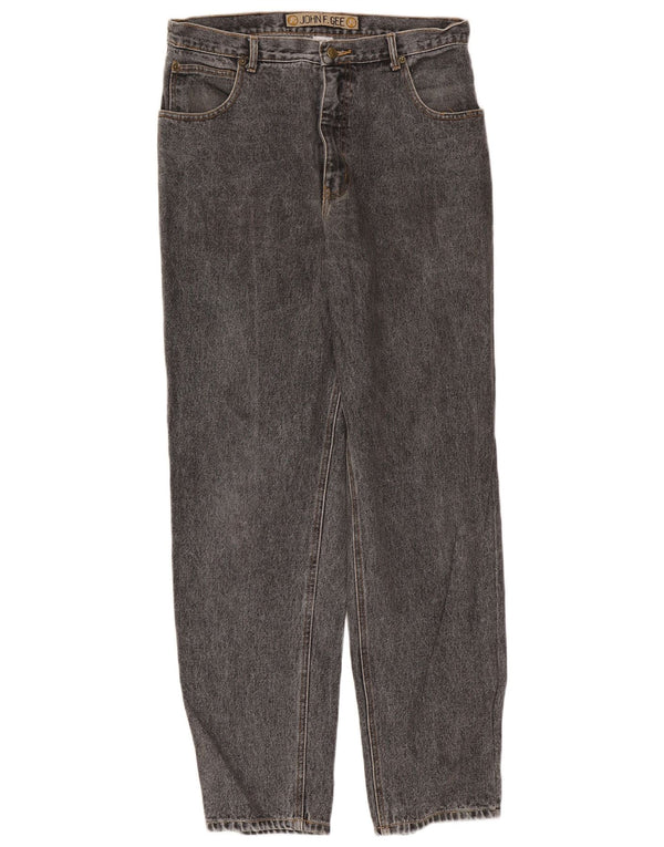 John F Gee Jeans conici pentru bărbați IT 52 XL W34 L33 bumbac gri