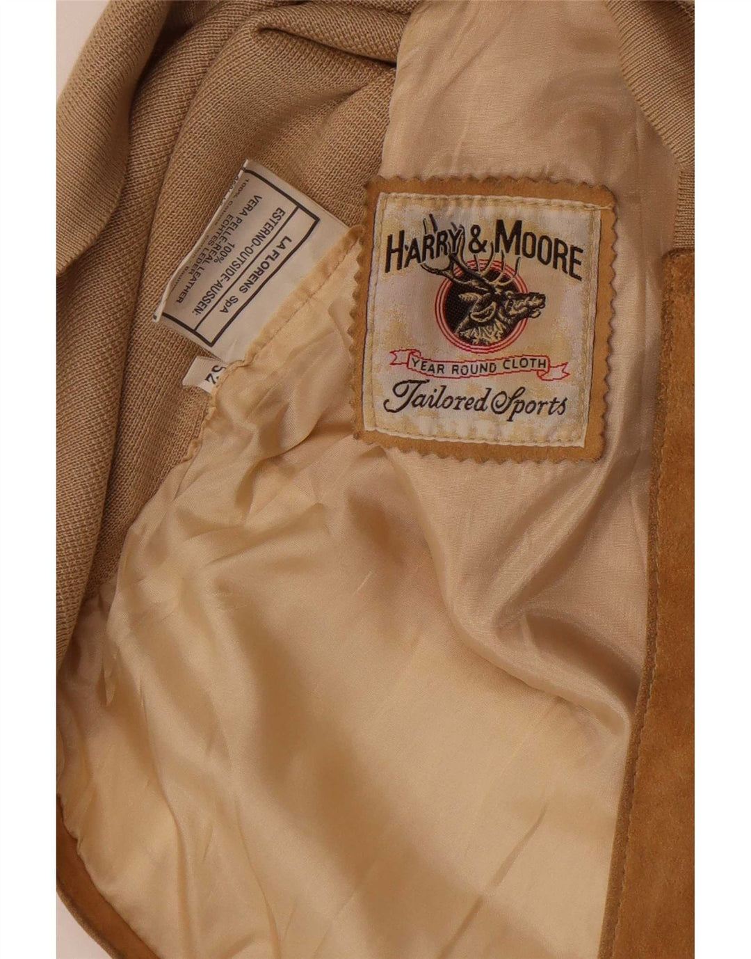 Vestă de piele intoarsă pentru bărbați Harry&Moore IT 52 Mare Bej Piele