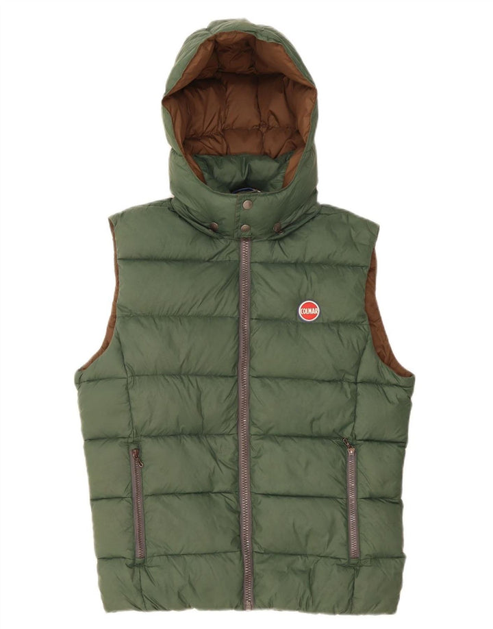 Gilet căptușit cu glugă pentru bărbați COLMAR IT 48 Poliamidă verde medie