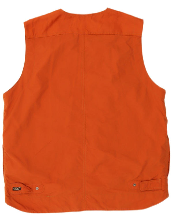 Giani Feroti Mens Utility Gilet UK 38 Medium Orange Poliamidă