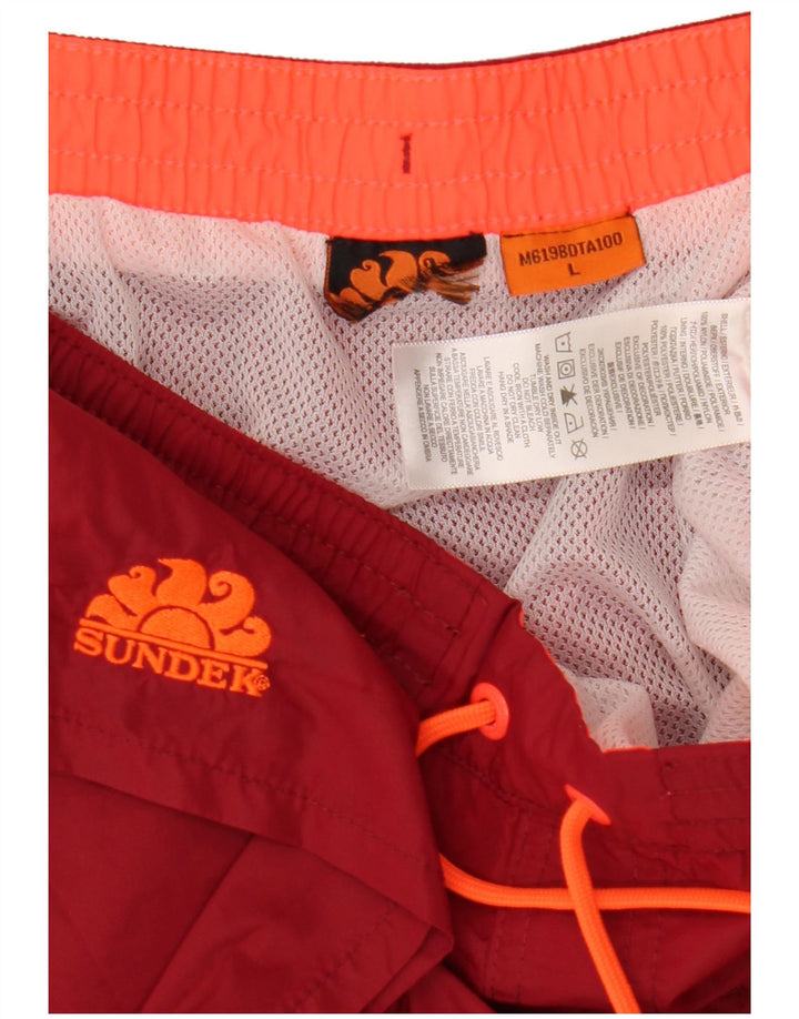 Sundek Pantaloni scurti de înot pentru bărbați, nailon roșu mare